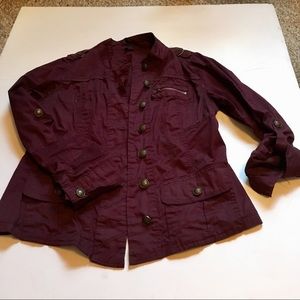 Maurices plum lightweight military style jacket